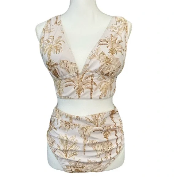 NWOT Safari/Tiger Print Bikini Set, Size XXL - Picture 2 of 7